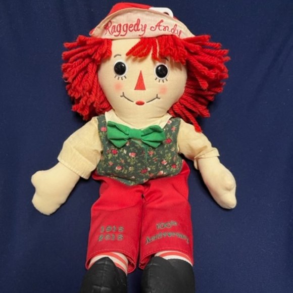 Raggedy Andy Doll Stuffed Movable Legs 100th Anniversary Embroidered 1915-2015 - Picture 4 of 11